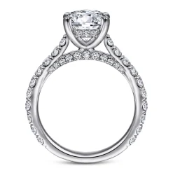 New Gabriel & Co. Charleston - 14K White Gold Round Diamond Engagement Ring