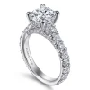 Outlet Gabriel & Co. Charleston - 14K White Gold Round Diamond Engagement Ring