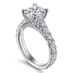 Outlet Gabriel & Co. Charleston - 14K White Gold Round Diamond Engagement Ring