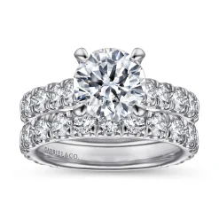 Outlet Gabriel & Co. Charleston - 14K White Gold Round Diamond Engagement Ring