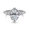 Outlet Gabriel & Co. Charli - 14K White Gold Bezel Prong Oval Three Stone Diamond Engagement Ring