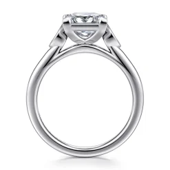 Discount Gabriel & Co. Charli - 14K White Gold Bezel Prong Princess Cut Three Stone Diamond Engagement Ring
