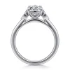 Discount Gabriel & Co. Charli - 14K White Gold Bezel Prong Pear Shape Three Stone Diamond Engagement Ring