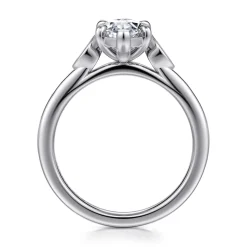 Best Gabriel & Co. Charli - 14K White Gold Bezel Prong Marquise Shape Three Stone Diamond Engagement Ring