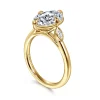 Sale Gabriel & Co. Charli - 14K Yellow Gold Bezel Prong Oval Three Stone Diamond Engagement Ring