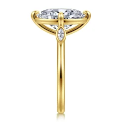 Online Gabriel & Co. Charli - 14K Yellow Gold Bezel Prong Oval Three Stone Diamond Engagement Ring