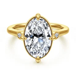 Online Gabriel & Co. Charli - 14K Yellow Gold Bezel Prong Oval Three Stone Diamond Engagement Ring