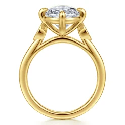 Online Gabriel & Co. Charli - 14K Yellow Gold Bezel Prong Oval Three Stone Diamond Engagement Ring