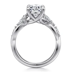 Best Gabriel & Co. Charlina - 14K White Gold Floral Oval Diamond Engagement Ring