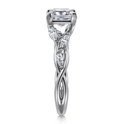 Online Gabriel & Co. Charlina - 14K White Gold Floral Princess Cut Diamond Engagement Ring