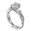 Online Gabriel & Co. Charlina - 14K White Gold Floral Round Diamond Engagement Ring