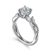 Online Gabriel & Co. Charlina - 14K White Gold Floral Round Diamond Engagement Ring