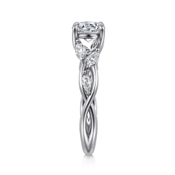 Online Gabriel & Co. Charlina - 14K White Gold Floral Round Diamond Engagement Ring