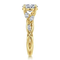 Outlet Gabriel & Co. Charlina - 14K Yellow Gold Floral Oval Diamond Engagement Ring