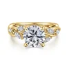 Best Gabriel & Co. Charlina - 14K Yellow Gold Floral Round Diamond Engagement Ring