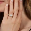 Online Gabriel & Co. Charlina - 14K Yellow Gold Floral Round Diamond Engagement Ring