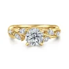 Best Gabriel & Co. Charlina - 14K Yellow Gold Floral Round Diamond Engagement Ring