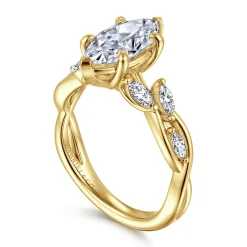 Online Gabriel & Co. Charlina - 14K Yellow Gold 6 Prong Floral Marquise Shape Diamond Engagement Ring