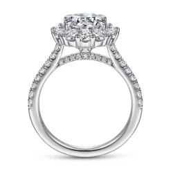 Online Gabriel & Co. Charmaine - 14K White Gold Round Halo Diamond Engagement Ring