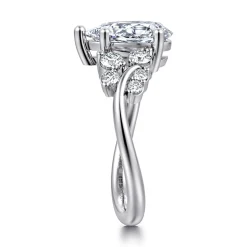 Outlet Gabriel & Co. Charm - 14K White Gold Bypass Pear Shape Diamond Engagement Ring