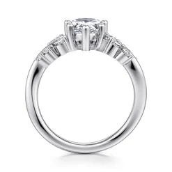 Outlet Gabriel & Co. Charm - 14K White Gold Bypass Pear Shape Diamond Engagement Ring