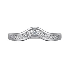 Hot Gabriel & Co. Chartres - Curved 14K White Gold Channel Set Diamond Wedding Band - 0.25 ct