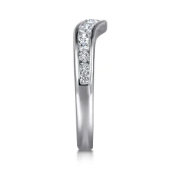 Discount Gabriel & Co. Chartres - Curved 14K White Gold Channel Set Diamond Wedding Band - 0.5 ct