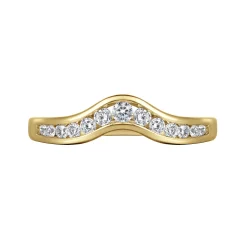 Online Gabriel & Co. Chartres - Curved 14K Yellow Gold Channel Set Diamond Wedding Band - 0.25 ct