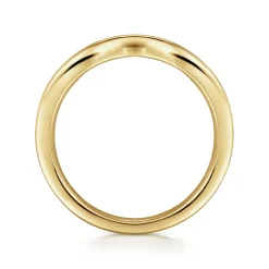 Online Gabriel & Co. Chartres - Curved 14K Yellow Gold Channel Set Diamond Wedding Band - 0.25 ct