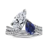 Discount Gabriel & Co. Chessie - 14K White Gold Toi et Moi Pear Shape Sapphire and Diamond Engagement Ring