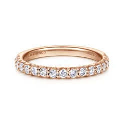 Online Gabriel & Co. Ciada - 14K Rose Gold Shared Prong Diamond Wedding Band - 0.5 ct