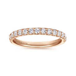 Online Gabriel & Co. Ciada - 14K Rose Gold Shared Prong Diamond Wedding Band - 0.5 ct