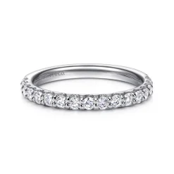 Discount Gabriel & Co. Ciada - 14K White Gold Shared Prong Diamond Wedding Band - 0.5 ct