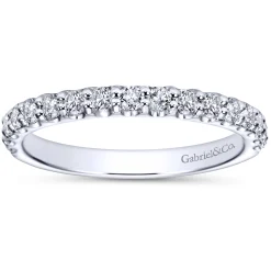 Discount Gabriel & Co. Ciada - 14K White Gold Shared Prong Diamond Wedding Band - 0.5 ct
