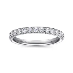 Discount Gabriel & Co. Ciada - 14K White Gold Shared Prong Diamond Wedding Band - 0.5 ct