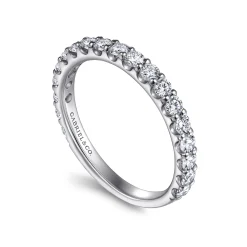 Gabriel & Co. Ciada - 14K White Gold Shared Prong Diamond Wedding Band - 0.72 ct