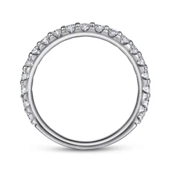 Gabriel & Co. Ciada - 14K White Gold Shared Prong Diamond Wedding Band - 0.72 ct