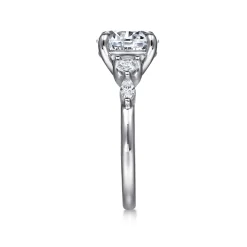 New Gabriel & Co. Cian - 14K White Gold Round Five Stone Diamond Engagement Ring