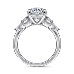 New Gabriel & Co. Cian - 14K White Gold Round Five Stone Diamond Engagement Ring
