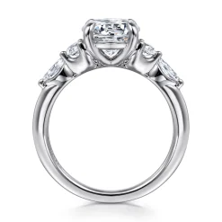 Sale Gabriel & Co. Cian - 14K White Gold Round Five Stone Diamond Engagement Ring
