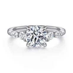 Sale Gabriel & Co. Cian - 14K White Gold Round Five Stone Diamond Engagement Ring