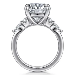 Outlet Gabriel & Co. Cian - 14K White Gold Round Five Stone Diamond Engagement Ring