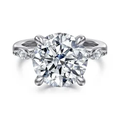Outlet Gabriel & Co. Cian - 14K White Gold Round Five Stone Diamond Engagement Ring