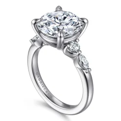 Outlet Gabriel & Co. Cian - 14K White Gold Round Five Stone Diamond Engagement Ring