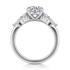 Sale Gabriel & Co. Cian - 14K White Gold Round Five Stone Diamond Engagement Ring