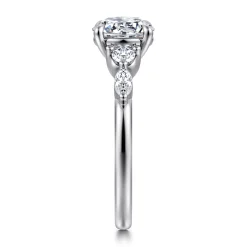 Sale Gabriel & Co. Cian - 14K White Gold Round Five Stone Diamond Engagement Ring