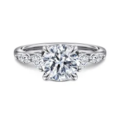 Discount Gabriel & Co. Cian - 14K White Gold Round Five Stone Diamond Engagement Ring