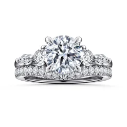 Discount Gabriel & Co. Cian - 14K White Gold Round Five Stone Diamond Engagement Ring