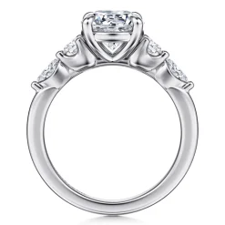 Discount Gabriel & Co. Cian - 14K White Gold Round Five Stone Diamond Engagement Ring