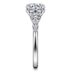 Discount Gabriel & Co. Cian - 14K White Gold Round Five Stone Diamond Engagement Ring